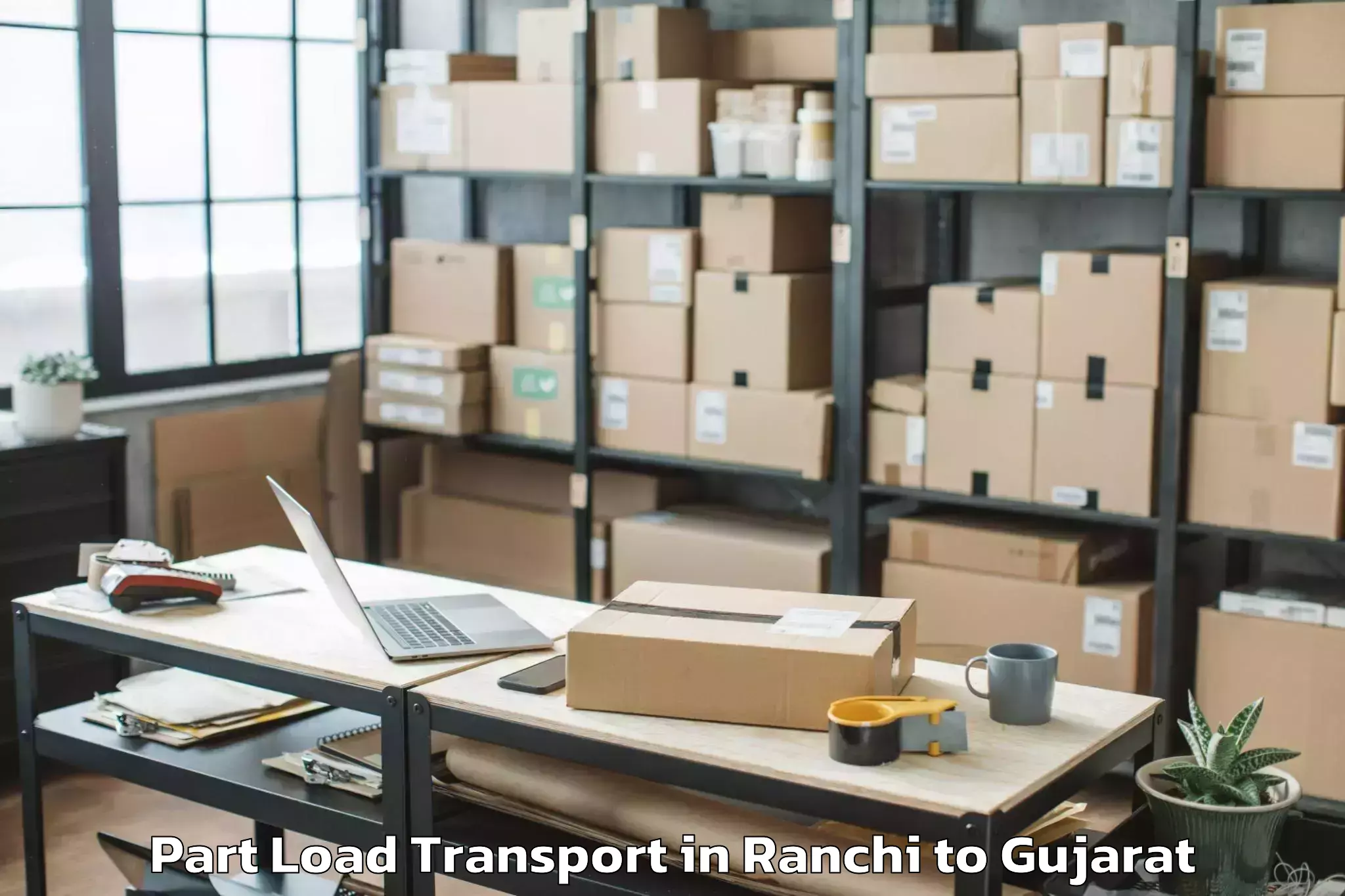 Professional Ranchi to Vatadara Part Load Transport